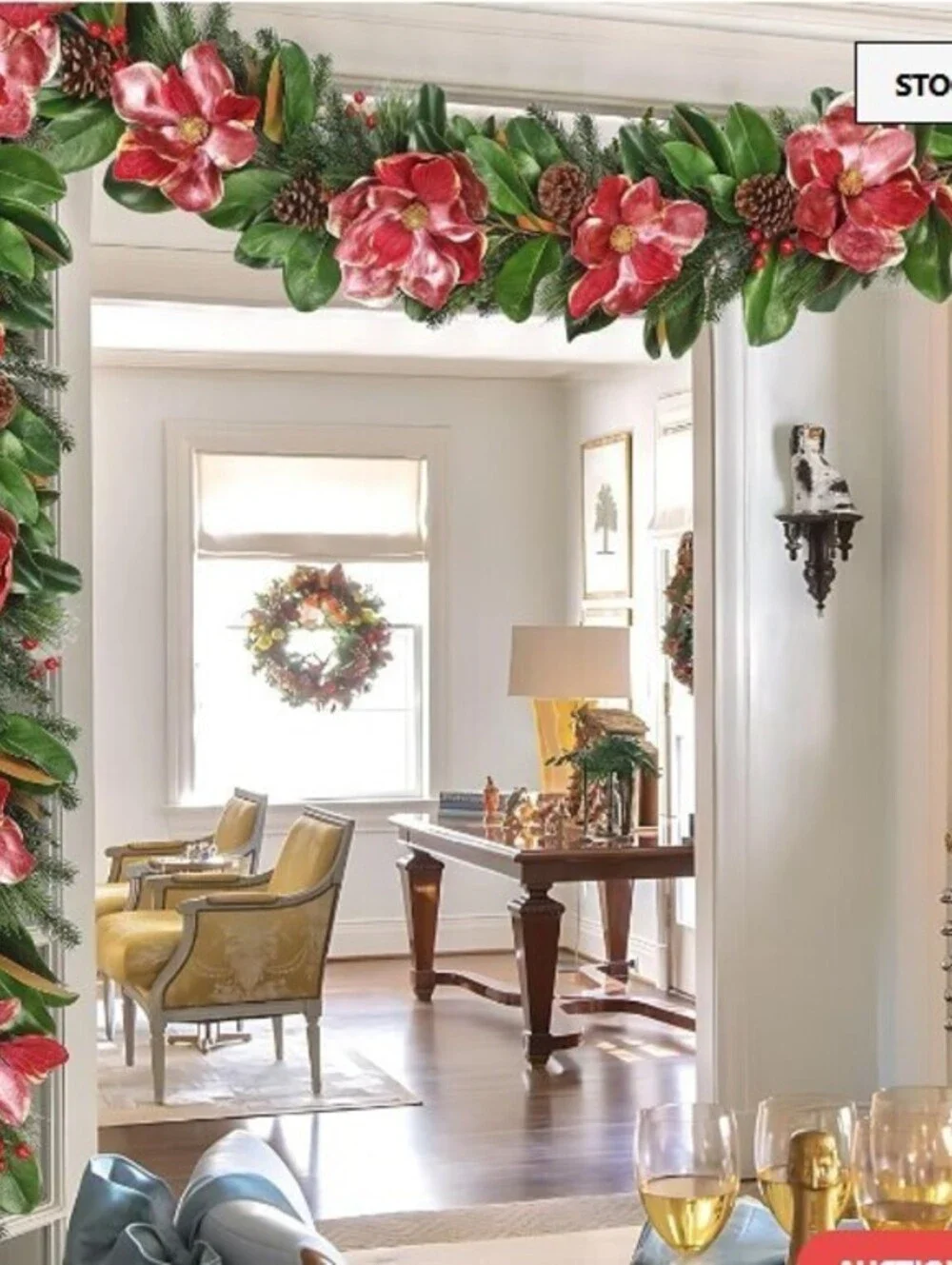 BRAND NEW: Briful 5FT Christmas Magnolia Flower Garland